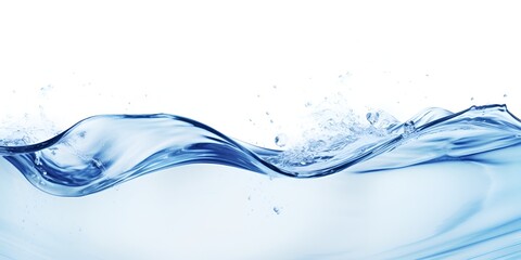Water waves, blue water, white background, high-definition photography, clean and simple lines, high resolution. bokeh background