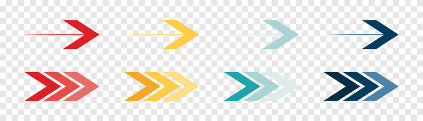 Wall Mural - arrow icon set. colored arrow symbols. arrow of different types. arrow isolated vector graphic eleme