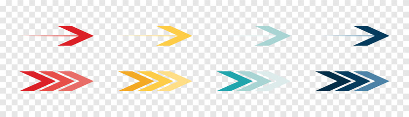 Wall Mural - arrow icon set. colored arrow symbols. arrow of different types. arrow isolated vector graphic eleme
