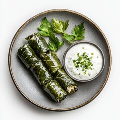 Wall Mural - Tender grape leaves rolled around a rice