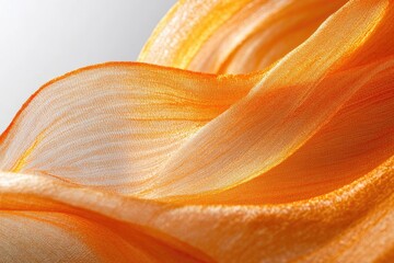 Aufkleber - Orange fabric with subtle texture, creating soft waves and folds.  A delicate, flowing material.