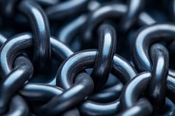 Aufkleber - Close-up view of interlinked metal chains creating a textured surface with intricate details