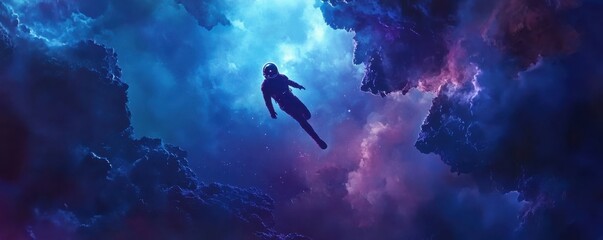 Astronaut floating in space