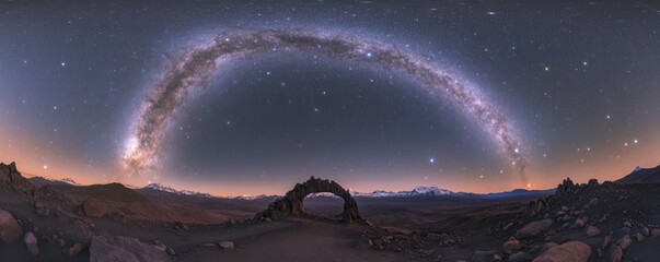 A starlit sky filled with millions of twinkling stars, the Milky Way stretching across the heavens.