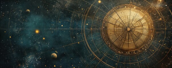 Wall Mural - celestial map guiding explorers through space.