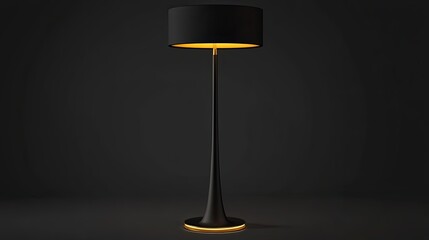 Wall Mural - Elegant Black Floor Lamp with Gold Accents