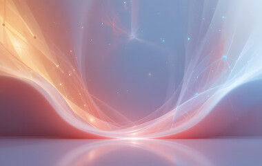 Wall Mural - 3d render, abstract minimalist shape, light background design