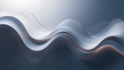 Wall Mural - 3d render, abstract minimalist shape, light background design