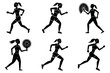 © creativemimi09 - Woman jogging fitness silhouette bundle isolated on white