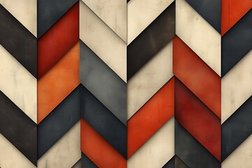 Aufkleber - A stylish geometric pattern in a monochrome palette, featuring striking angles and variations of dark and light hues, enhancing any modern interior decor.