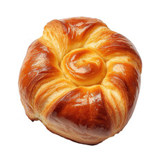 Wall Mural - freshly baked pastry. showcasing a golden-brown. spiral-shaped bun with a glossy finish the soft. layered texture suggests a rich. buttery flavor. making it an appealing treat for breakfast or dessert