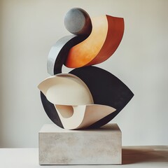 Poster - Abstract Geometric Sculpture: Modern Art and Design