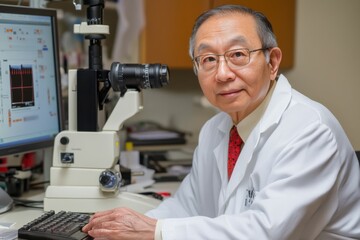Wall Mural - portrait of scientist in laboratory
