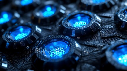 3D render abstract futuristic background with blue dark color