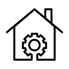 Sticker - smart home line icon