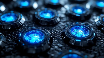3D render abstract futuristic background with blue dark color