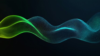 The glowing digital wave of binary code being intercepted in a vivid abstract composition long title The glowing digital wave of binary code being