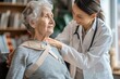 © Elena - doctor adjusting a posture correction brace on a smiling senior woman
