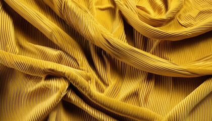 Wall Mural - Yellow draped corduroy as a background. 