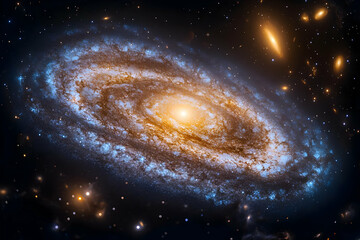 Wall Mural - Majestic Spiral Galaxy in Deep Space: A Cosmic Tapestry of Stars and Nebulae