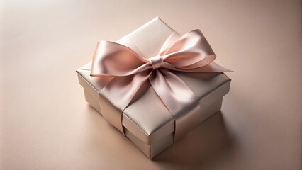 Wall Mural - A delicately tied satin ribbon adorns a luxurious gift box