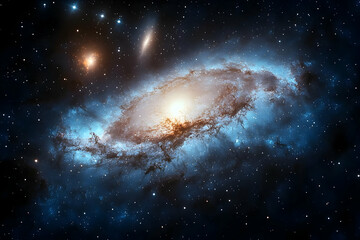 Wall Mural - Majestic Spiral Galaxy in Deep Space with Brilliant Stars and Cosmic Dust