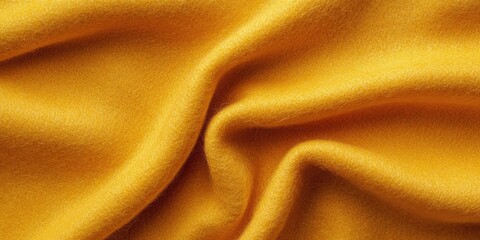 Vibrant yellow felt fabric texture showcasing smooth folds and soft fibers in a warm, sunny hue against a blurred background.