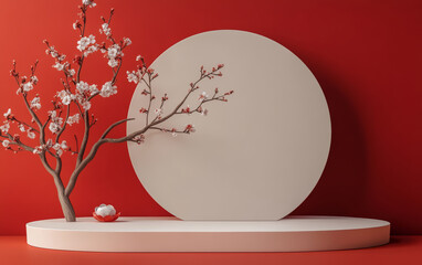 Wall Mural - Background of traditional China element e-commerce product display platform
