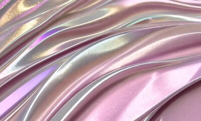 Wall Mural - Abstract waves with a pearly finish, blending pink and white tones. Subtle highlights and sparkles give a sense of elegance and beauty