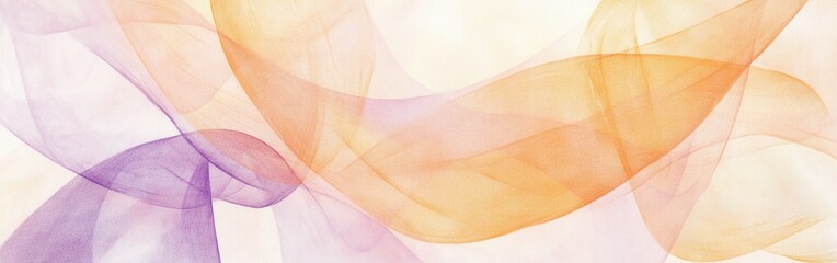 Fototapete - Minimalist pencil strokes create an abstract composition featuring flowing colors and soft curves