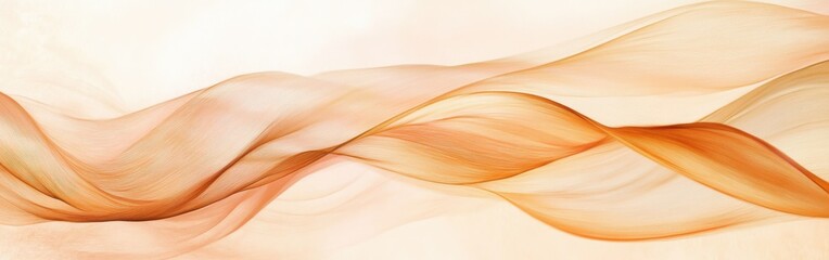 Aufkleber - Elegant pencil strokes create flowing waves in soft peach tones conveying a sense of calm and serenity