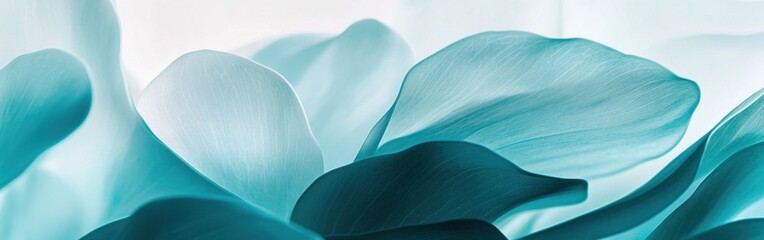 Leinwandbilder - Abstract pastel teal design showcasing smooth curves and soft textures in a minimalist composition