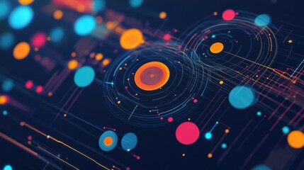 Leinwandbilder - Dynamic layout showcasing market analytics tools with vibrant data visualization elements and interactive design concepts