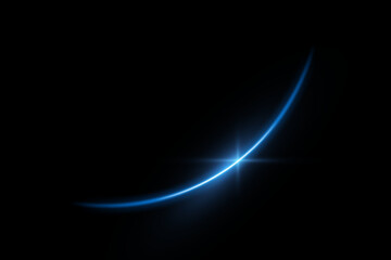Poster - The edge of a solar eclipse. Blue bright star and shimmering glare, transparent sunlight special lens flare light effect. Solar flare. Sun flash. Png.