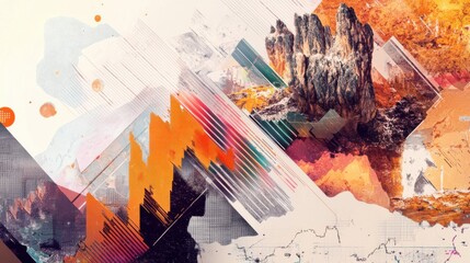 Aufkleber - Creative ETF graph layout showcasing abstract elements and vibrant colors for financial analysis