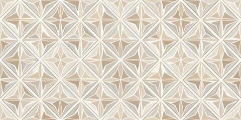 Wall Mural - A Seamless Pattern of Interlocking Geometric Shapes in Neutral Tones Featuring a Subtle Textured Effect