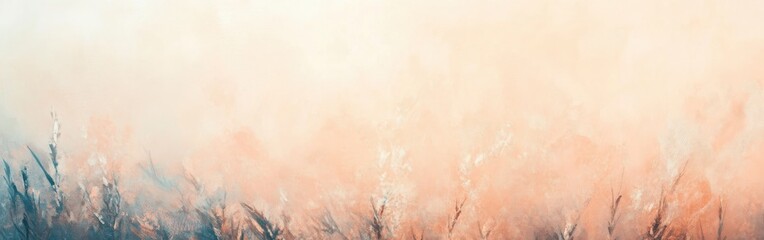Poster - Soft bokeh background in pastel peach and cream tones creates a warm and inviting atmosphere perfect for calming moments