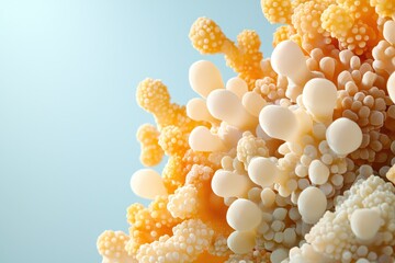 Aufkleber - Abstract coral like structure in warm tones against a light blue background with soft light