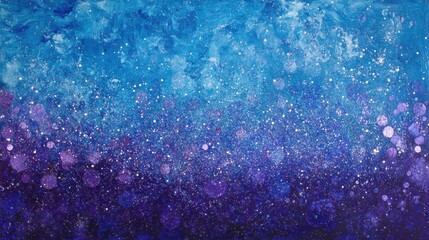 Poster - Cool aqua blue and soft lavender sparkles create an enchanting gradient in an abstract design