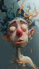 Poster - Surreal Portrait: A Whimsical Digital Painting