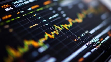 Leinwandbilder - Global market trends and data analysis displayed on a digital screen during business hours