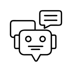 chatbot icon, chatbot line art - simple line art of chatbot, perfect for chatbot logos and icons