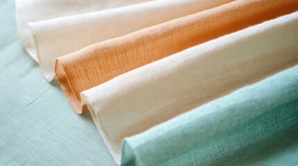 Leinwandbilder - Elegant gradient design showcases the beauty of fabric in soft hues and natural textures to inspire creative projects