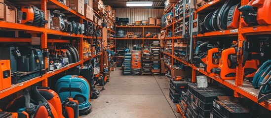 Wall Mural - Warehouse aisle stocked with power tools & equipment