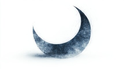 Leinwandbilder - Elegant abstract silhouette of a crescent moon against a light background highlights a serene night atmosphere
