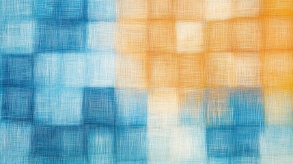 Aufkleber - Abstract pencil strokes create a soothing pastel background with blue and orange tones, perfect for artistic expression