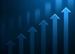 © Premium - Arrow graph on blue background. Business success and financial growth concept.