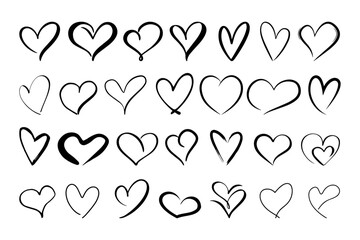 Wall Mural - calligraphic love heart sign. vector romantic illustration symbol join, passion and wedding. calligr