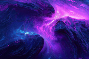 Wall Mural - swirling neon vortex in purple blue color