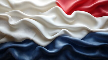 Leinwandbilder - Elegant abstract background with a silk texture in the national colors of red white and blue softly waving for a stylish and modern look  Patriotic and dynamic design perfect for international